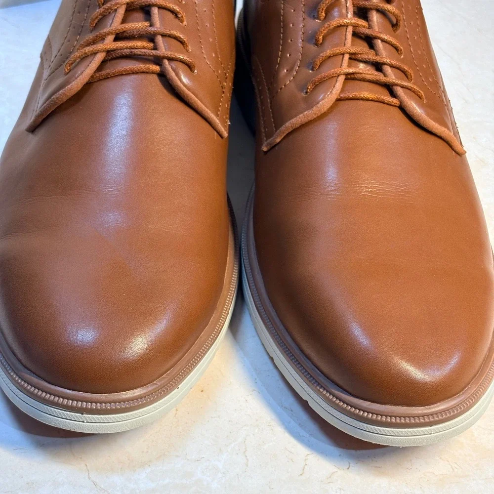 Orthocomfoot Mens Brown Leather Derby Shoes OFLK01B Size EU 46 US 12-12.5